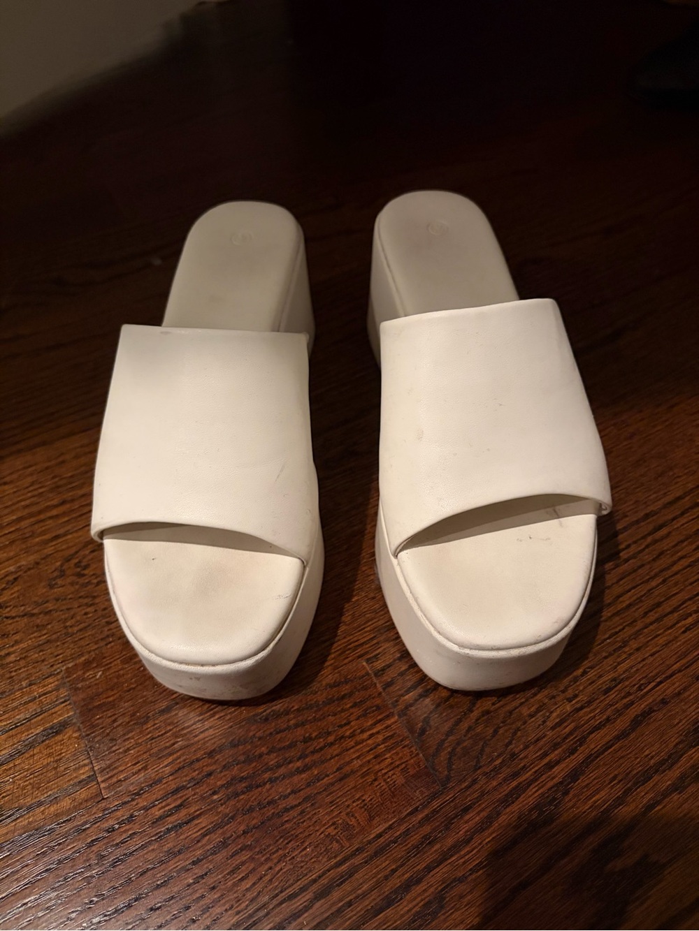White Platform Slide Sandals - Women's